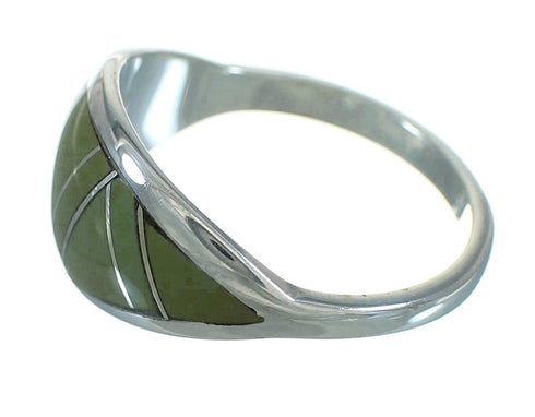 Turquoise Inlay Sterling Silver Ring Size 5-1/2 AX80733